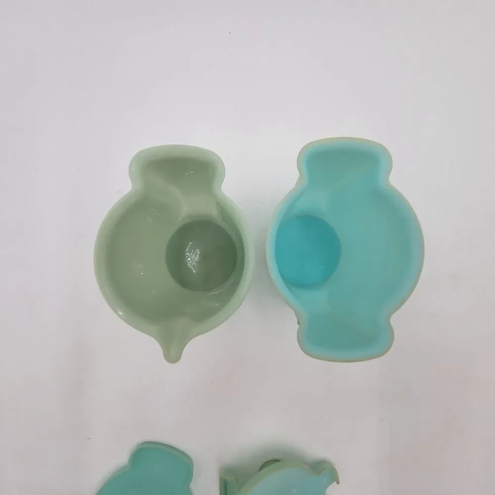 Vntg Tupperware Turquoise Flip Lids Plastic Sugar & Creamer Some Discoloration